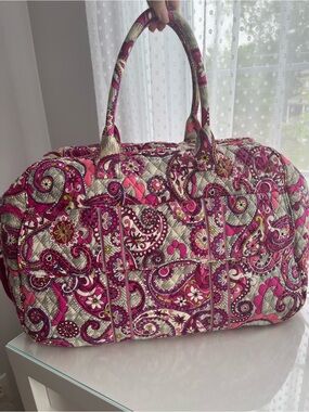 Vera Bradley XL “Paisley Meets Plaid” Pattern Quilted Travel Weekender